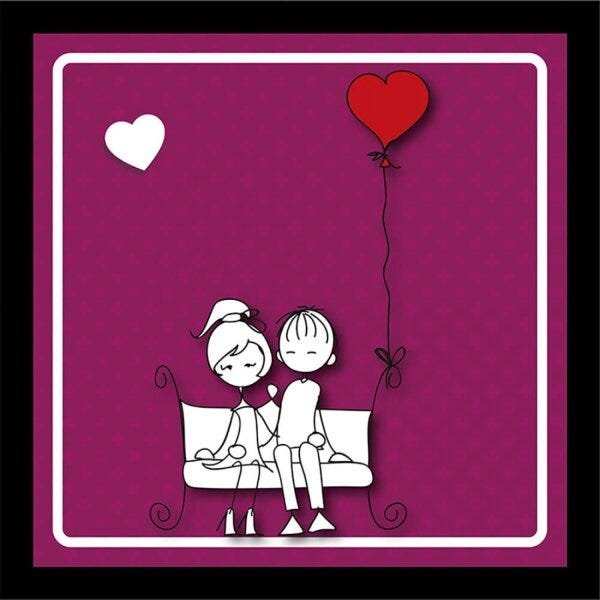 Kit de Quadros Decorativos 5 Peças Casal Love Sofistiq - 4