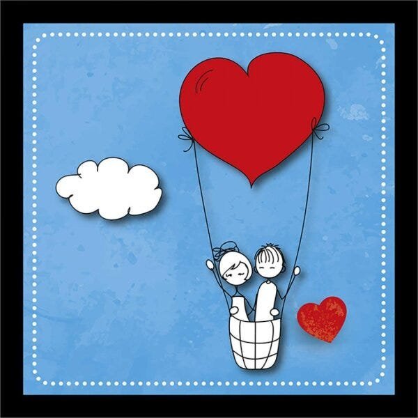Kit de Quadros Decorativos 5 Peças Casal Love Sofistiq - 2