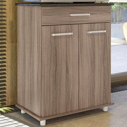 Armário de Cozinha 65 Cm Isis 2 Portas 1 Gaveta Carvalho - Nicioli - 1