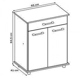 Armário de Cozinha 65 Cm Isis 2 Portas 1 Gaveta Carvalho - Nicioli - 4