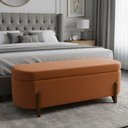 Ver imagem 2 de Banco Baú Organizador Estofado Orgânico Milão Peseira 1,40 Bouclê Terracota - Montanari's Decor