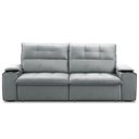 Ver imagem 3 de Sofá Retrátil Reclinável para Sala 3 Lugares 250cm Zayn F04 Veludo Cinza Claro - Lyam Decor