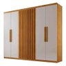 Guarda Roupa Cairo Casal 6 Portas 2 Gavetas Rufato Cor Naturale Off White - 1