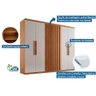 Guarda Roupa Cairo Casal 6 Portas 2 Gavetas Rufato Cor Naturale Off White - 3