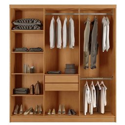 Guarda Roupa Cairo Casal 6 Portas 2 Gavetas Rufato Cor Naturale Off White - 4