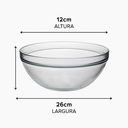 Ver imagem 2 de Saladeira Exclusiva Pasabahçe em Vidro Temperado 30cm Acabamento Superior para Cozinha e Buffet