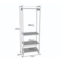 Ver imagem 4 de Guarda Roupa Aberto Industrial Modulado Solteiro Branco Cabideiro Base Cobre