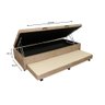 Cama Box Baú Auxiliar 3 em 1 Solteiro Americano Suede Bege Escuro 96x203 V-joy - 2