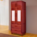 Ver imagem 2 de Guarda-roupa Casal Piauí 4 Portas 2 Gavetas 1 Prateleira com Espelho Clean Mel - Rodmóveis