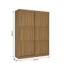 Ver imagem 3 de Guarda-Roupa Casal 2 Portas de Correr 2 Gavetas 170x54x225cm Comfort Yescasa Marrom Almendra