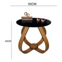 Ver imagem 2 de Mesa de Centro Cebola Redonda MDF Madeira 50cm Preto