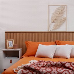 Conjunto Cabeceira Casal em Ripado Ilhabela com 2 Mesas de Cabeceira Búzios e Par de Frame Linea Bra - 8