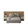 Conjunto Cabeceira Casal em Ripado Ilhabela com 2 Mesas de Cabeceira Búzios e Par de Frame Linea Bra - 1