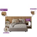 Ver imagem 4 de Conjunto Cabeceira Casal em Ripado Ilhabela com 2 Mesas de Cabeceira Búzios e Par de Frame Linea Bra