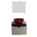 Ver imagem 5 de Gabinete Armário Banheiro 40cm Cuba Redonda Vermelha