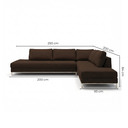 Ver imagem 3 de Sofá de Canto 5 Lugares com Chaise Lado Direito em Veludo Marrom 293x200cm
