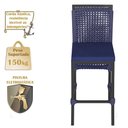 Ver imagem 4 de Mesa Bistrô 2 Banquetas Roma Preta Corda Estofado 10 Trama Azul