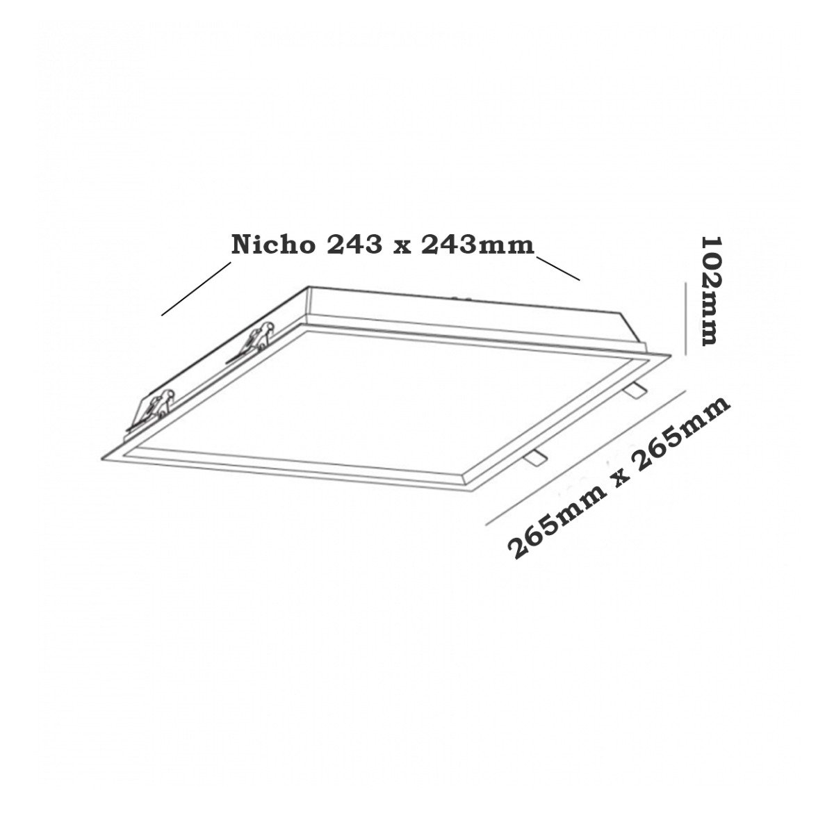 Embutido Skylight Quadrado Led 31w 3000k Sky-2626ww Br Biv. - 3