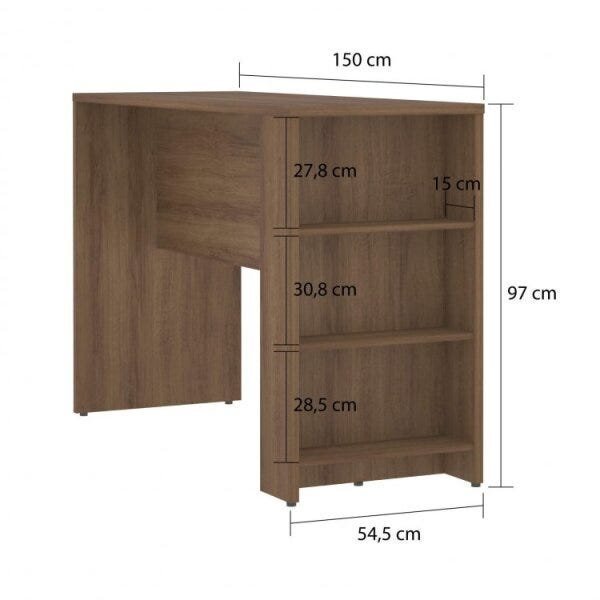 Bancada Mesa para Cozinha com Painel Suprema Espresso Móveis - 6