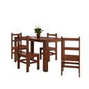 Ver imagem 1 de Mesa de Jantar 4 Lugares Rústico Madeira Maciça Mogano - Panorama Móveis