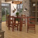 Ver imagem 2 de Mesa de Jantar 4 Lugares Rústico Madeira Maciça Mogano - Panorama Móveis