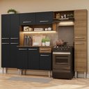 Ver imagem 1 de Armário de Cozinha Completa 261cm Rustic/Preto Emilly Hit Madesa