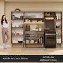 Ver imagem 6 de Armário de Cozinha Completa 261cm Rustic/Preto Emilly Hit Madesa