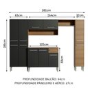 Ver imagem 4 de Armário de Cozinha Completa 261cm Rustic/Preto Emilly Hit Madesa