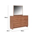 Ver imagem 2 de Cômoda de Quarto 1160 C/ 6 Gavetas C/ Espelho Noce - Carraro