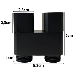 Registro Duplo Máquina de Lavar Ducha Higiênica Metal Preto - 6