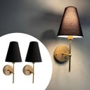 Ver imagem 1 de Kit 2 Arandelas de Parede Clássica com Interruptor e Cúpula Preto Ref 05 Decoração Casa Sala Quarto