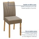 Ver imagem 7 de Kit 6 Cadeiras de Jantar Estofadas Suede Tessera Pés em Madeira Maciça Bege Amêndoa Clean/Animale Bege