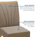 Ver imagem 4 de Kit 6 Cadeiras de Jantar Estofadas Suede Tessera Pés em Madeira Maciça Bege Amêndoa Clean/Animale Bege