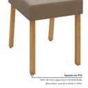 Ver imagem 5 de Kit 6 Cadeiras de Jantar Estofadas Suede Tessera Pés em Madeira Maciça Bege Amêndoa Clean/Animale Bege
