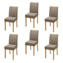 Ver imagem 1 de Kit com 6 Cadeiras para Sala de Jantar para Sala de Jantar Pés Madeira Maciça Jade