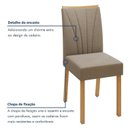 Ver imagem 6 de Kit 6 Cadeiras de Jantar Estofadas Suede Tessera Pés em Madeira Maciça Bege Amêndoa Clean/Animale Bege