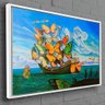 Quadro Salvador Dali Navio Com Velas De Borboleta:90x60 cm/BORDA INFINITA - 7