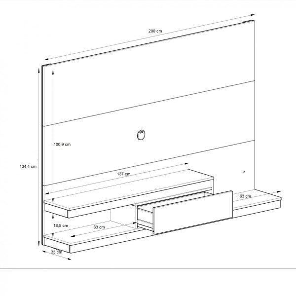 Painel para TV até 60 Polegadas 1 Gaveta Home  - 3