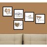 Kit de Quadros Decorativos 5 Peças Frases de Amor Sofistiq - 1
