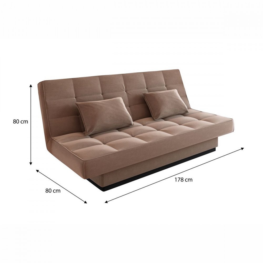 Sofá Cama Andradas 3 Lugares Veludo Choco Mamflex - 4