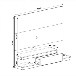 Painel para TV até 50 Polegadas 1 Gaveta  - 4