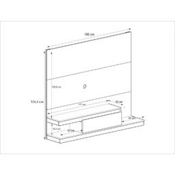 Painel para TV até 50 Polegadas 1 Gaveta  - 3