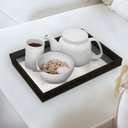 Ver imagem 5 de Bandeja Espelhada Madeira 26x40,5cm Sem Alça Decoração Luxo COR:PRETO