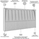 Ver imagem 4 de Cabeceira Cama Box Casal Estofada com LED 140cm Moan P05 Linho Cinza Claro - Lyam Decor