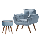 Ver imagem 1 de Poltrona Opala + Puff Azul Bebê