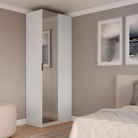 Guarda-Roupa de Canto Reto Espelho 100% MDF Altezza