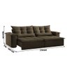 Sofá Retrátil Reclinável 250 Cm Siena Rifletti Tabaco - 4