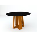Ver imagem 2 de Mesa de Jantar Redonda Isabela 1,35m com Tampo Giratório Ypê/Preto/Café - New Ceval