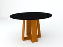 Ver imagem 2 de Mesa de Jantar Redonda Isabela 1,35m com Tampo Giratório Ypê/Preto/Café - New Ceval