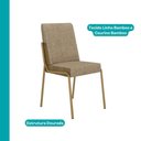 Ver imagem 5 de Conjunto Sala de Jantar Verona 4 Lugares Tampo MDP Aço Dourado 98.5cm Móveis Carraro
